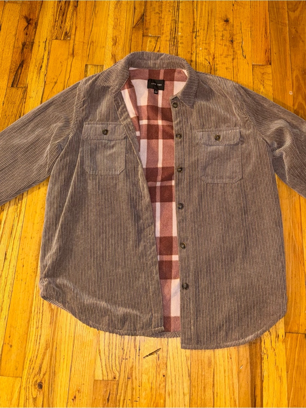 Perfect Fall Corduroy Shirt Jacket with Plaid Lining
